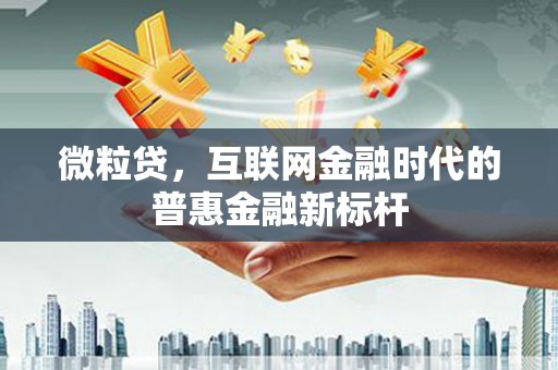 南岳微粒贷，互联网金融时代的普惠金融新标杆