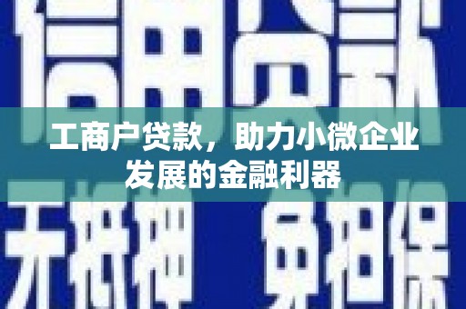 南岳工商户贷款，助力小微企业发展的金融利器