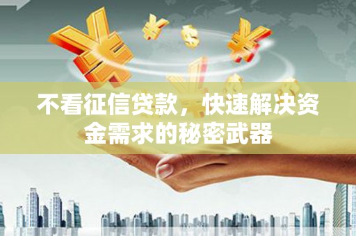南岳不看征信贷款，快速解决资金需求的秘密武器