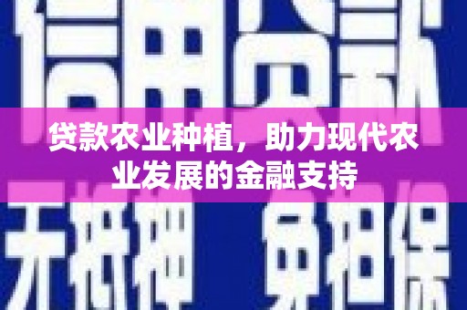 南岳贷款农业种植，助力现代农业发展的金融支持